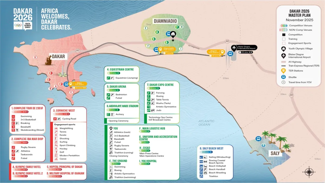 Dakar 2026 venues map